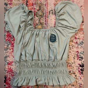 Miss Ladybug CA Ruffled Puff Sleeve Top